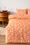 Orange Daisy Single Duvet Cover Set Cotton - 5