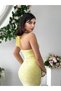 Women's Sari Lace Halter Neck V-Neck Strapless Look Long Event Dress