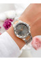 Stylish Rose Gold Silver Color Women's Wristwatch with Cut Glass - 2