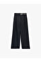 High Waist Striped Wide Leg Pants with Belt Detail and Pockets - 5