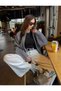 Crew Neck Loose Fit Stylish Oversize Knitwear Women's Cardigan - 2