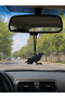 Gothic Crow Figured Car Rearview Mirror Ornament – Black Metal Look Auto Accessory
