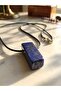 Lapis Lazuli Natural Stone Bar Cut Leather Cord Necklace - 2