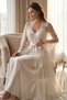 Bridal Robe Set: Lace Embroidered Stylish Satin Nightgown and Honeymoon Princess Set - 2