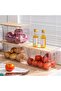 Transparent stackable storage box with bamboo lid and wood grain - 3