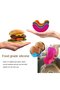 Silicone hamburger clip 2-piece set, retractable non-contact, pink. - 3