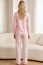 Pink Patterned Cotton Lycra Knitted Pajama Set26241163 - 3