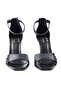Genuine Leather Black Women's Heeled Sandals - Z8612 - 3