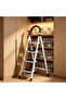 Foldable White 4 Step Ladder Aluminum Alloy Sturdy Rustproof Step Stool Space Saving Compact Design for Kitchen Office - 3