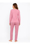 Women's Seasonal Long Sleeve Awesome Pink Pajama Set - 4