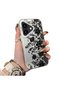 Elegant Black Lace Floral Pattern Case Compatible with iPhone 17, High-Quality Matte Phone Cover - 2