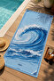 Dramatic Blue Giant Ocean Wave Sparkling Patterned 70X150 Beach Towel - Cotton Bath Towel - 5