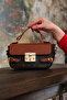 359 Brown Printed Women's Handbag with Shoulder Strap