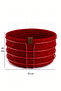 Red Round Bread Basket, Bread Serving Presentation Basket, Red Macrame Multi-Purpose Stainless Metal - 3