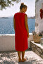 Narçiçeği V-Neck Sleeveless Hidden Pocket Lined Embroidered Casual Cotton Woven Dress 116 54 - 7