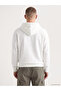 Ecru Kangaroo Pocket Embroidered Men's Thick Hoodie - 4