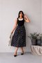 Women's Black Polka Dot White Collar Detailed Midi Length Flared Dress - 2