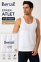 Berrak 100% Cotton Men's Combed Cotton Undershirt Summer Anti-Sweat Classic Strap Men's Undershirt 3 Pieces