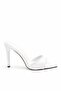 Patent Leather Thin Heeled Women's Stiletto Slippers White - 4