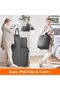 Lavivet Double Laundry Hamper with Lid and Removable Laundry Bags, Large Foldable Dirty Clothes Hamper with 2 Compartments - 4