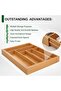 Bamboo Silverware Organizer for Drawer, Expandable Silverware Tray for Drawer, Kitchen Drawer Organi - 2