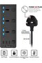 شريط طاقة نيكومي مع 4 منافذ USB (3.1 أمبير)، و6 مقابس كهربائية ومحول مدمج - 2
