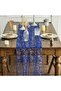 Mesh table runner - Decorative table runner - Festive table decoration - With glitter foil - 70x300 cm - Blue and gold - 5