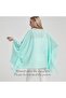 Wiiiwish توب تونيك نسائي فضفاض سادة طويل من الشيفون الشفاف بتصميم كافتان وشال بونشو بأكمام الخفاش - 6