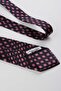 Black Red Motif Pattern Italian Silk Pleated Tie Est224 - 6