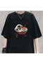Mi̇ngalondon Eat Art Black Unisex Oversize T-Shirt