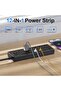 سلك تمديد بطول 1.8 متر مع منافذ USB، شريط طاقة بـ 4 مخارج مع 3 منافذ USB ومنفذ USB-C واحد، E - 2
