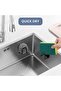 Kitchen Sink Sponge Rack, Non-punching Paste Dishwasher Drain Rack, 4PCS Stainless Steel Wa - 7