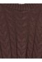 Vizyon New Season Brown Crew Neck Braided Girls' Knitwear Sweater - 3