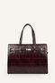 Women's Crocodile Patterned Faux Leather Crossbody Bag with Metal Lock F6585Axns - 2