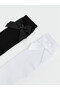 Sparkling Choices by Shining Store Girls' Knee High Socks with Bow 2-Pack - 2