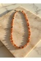 Agate Natural Stone and Stainless Steel Combination Necklace