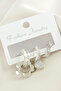 3 Pieces Flower Zircon Stone Earrings - 2