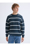 Esvab • Modern & Distinctive Zero Roba Collar Striped Men's Knitwear Sweater