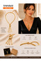 316L Premium Steel Gold Tassel Stylish Women's Necklace - 3