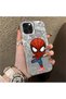 iPhone 15 Pro Max Compatible Spider Man Patterned Silicone Edge Hard Back Case Couple Phone Case - 3