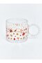 Mixed Flower Printed Glass Mug 300 ml (W6)