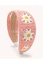Luxury Trend Wide Weave Daisy Flower Pattern Knitted Crown Hair Band Colorful Bohemian Women's Children's Tiara - 3