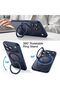 URBAN 360° Rotatable Ring Stand Case for iPhone 17 Pro Max, Deep Blue | Compatible with MagSafe, Ca - 3