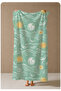 Mint Green Sun Wave and Sea Motif 70X150 Beach Towel - Digital Printed Fade-Resistant Bath Towel - 4