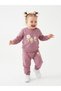 Cotton Floral Detailed Snap Fastener 2-Piece Baby Girl Set - 2