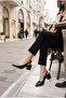 420-687 Plain Pointed Toe Open Back 5 cm Thick Heeled Women's Shoes - 4