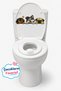 Toilet Sticker Three Cute Dogs Confused, Teasing, and Grumpy Fun Bathroom Sticker Set - 4