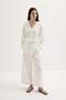 Linen Trousers with Flap and Ties, Ecru