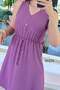 V-Neck Button Detail Aerobin Dress 6Y274 - 4