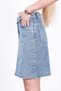 Blue Snow Women's Regular Fit Lycra High Waist Mid-Length Denim Jeans Skirt Ali̇ce-4008 - 5